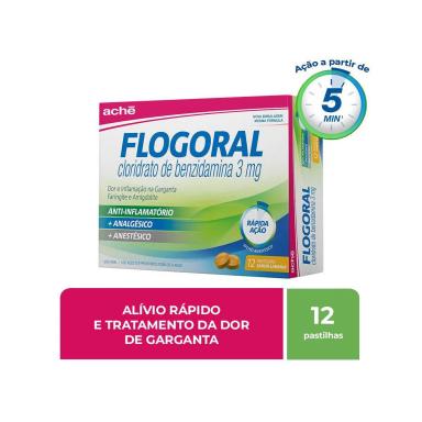 Pastilha Flogoral Laranja 12 unidades