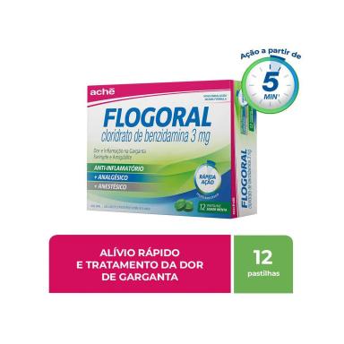 Pastilha Flogoral Sabor Menta 12 unidades
