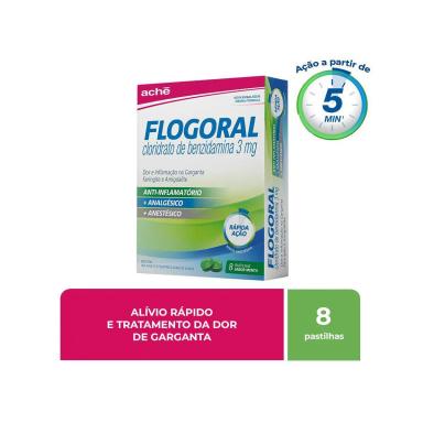 Pastilha Flogoral Sabor Menta 8 unidades