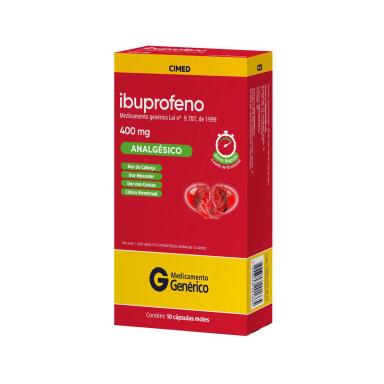 Ibuprofeno 400mg 10 Cápsulas Gel Mole Cimed Genérico