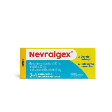 Nevralgex Dipirona Monoidratada 300mg + Cafeína 50 mg + Citrato de Orfenadrina 35 mg 30 comprimidos