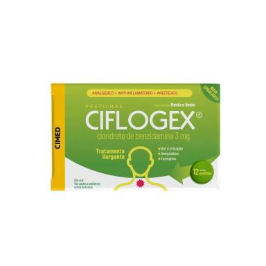 Pastilha Ciflogex Sabor Menta e Limão 12 unidades