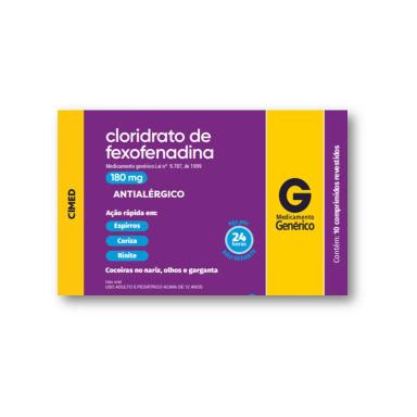 Cloridrato de Fexofenadina 180mg 10 comprimidos Cimed Genérico