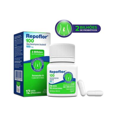 Probiótico Repoflor 100mg 12 cápsulas