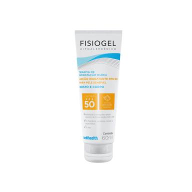 Loção Hidratante Facial Fisiogel Terapia de Hidratação Diária Oil Free FPS 50 com 60ml