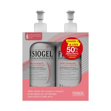 Kit Loção Cremosa Fisiogel A.I. com 2 unidades de 400ml cada