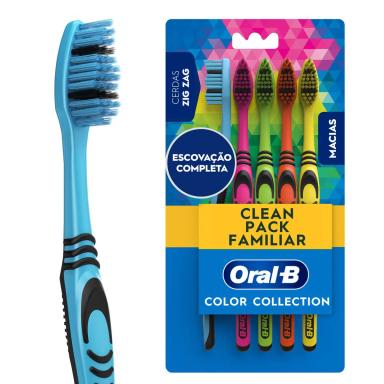 Escova de Dente Oral-B Color Collection Pack Família 5 unidades
