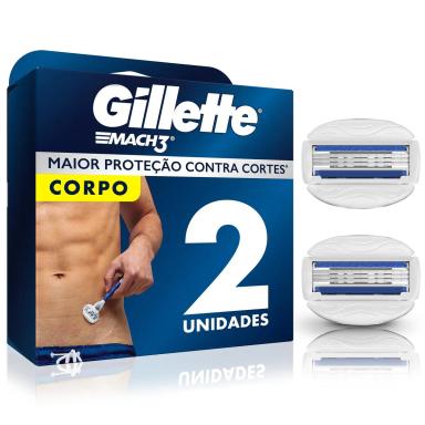 Carga para Aparelho de Depilação Gillette Mach 3 Corpo 2 unidades