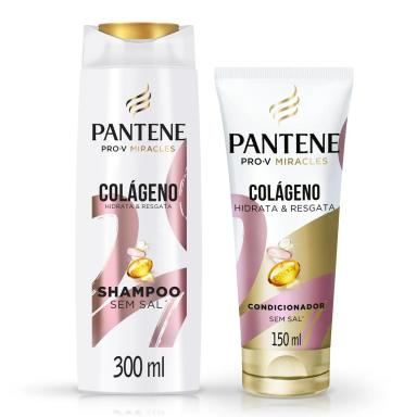 Kit Pantene Pro-V Miracles Colágeno Hidrata & Resgata Shampoo 300ml + Condicionador 150ml