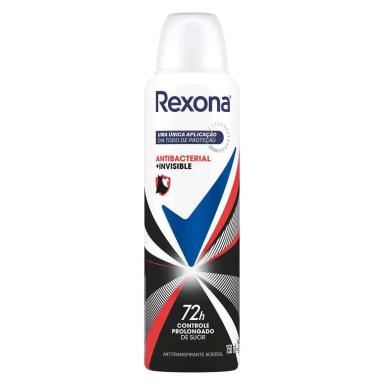 Desodorante Antitranspirante Aerosol Rexona Antibacterial + Invisible Feminino 72h 150ml