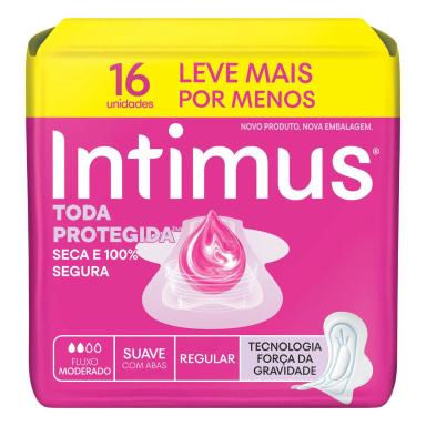 Absorvente Intimus Toda Protegida Cobertura Suave Com Abas com 16 unidades