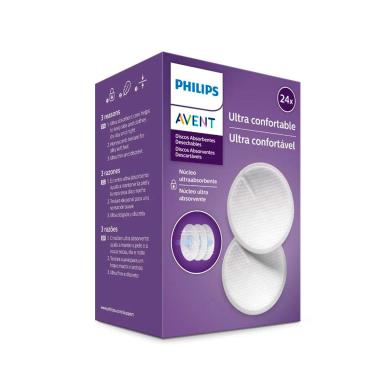 Absorvente Descartável para Seios Avent com 24 unidades