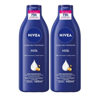 Kit Loção Hidratante Nivea Body Milk com 2 Unidades