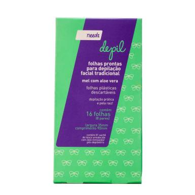 Folha Depilatória Facial Needs Depil Mel 16 Folhas