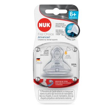 Bico para Mamadeira NUK First Choice Advanced Tamanho 2 com 1 unidade