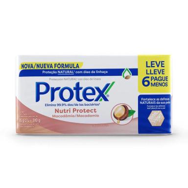 Kit Sabonete em Barra Protex Nutri Protect Macadâmia 6 unidades 85g cada Promo Leve Mais Pague Menos