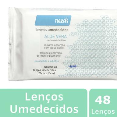 Lenço Umedecido Needs Aloe Vera 48 Unidades