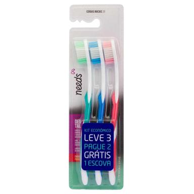 Escova de Dente Needs Macias 3 Unidades