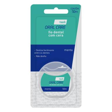 Fio Dental Needs Oral Care com Cera Menta 50m