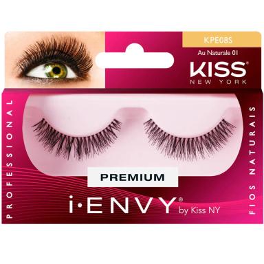 Cílios Postiços Kiss NY I-Envy Au Naturale 01 com 1 par