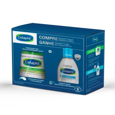 Kit Cetaphil Creme Hidratante 453g + Loção de Limpeza 120ml