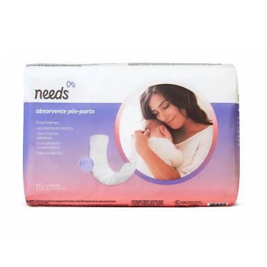 Absorvente Pós-Parto Needs Fluxo Intenso 15 Unidades