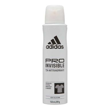 Desodorante Antitranspirante Aerosol Adidas Pro Invisible Performance Sem Manchas Feminino 72h 150ml