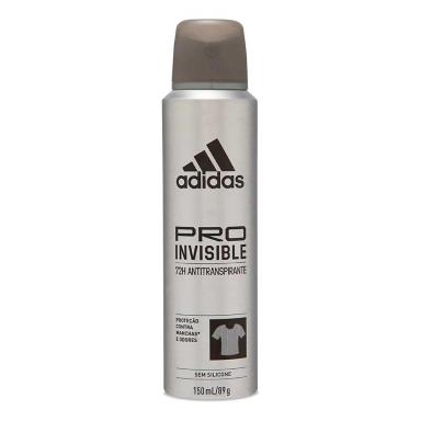Desodorante Antitranspirante Aerosol Adidas Pro Invisible Performance Sem Manchas Masculino 72h 150ml