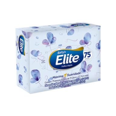 Lenço de Papel Softy's Elite Folha Dupla 75 Unidades