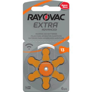 Pilha para Aparelho Auditivo 13 Rayovac Extra Advanced com 6 unidades