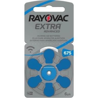 Pilha para Aparelho Auditivo 675 Rayovac Extra Advanced com 6 unidades
