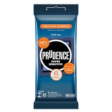 Camisinha Prudence Super Sensitive com 6 unidades