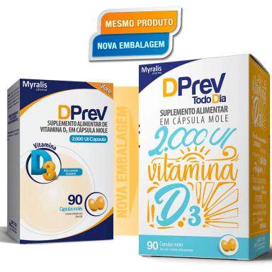Vitamina D 2.000UI DPrev Todo Dia 90 cápsulas