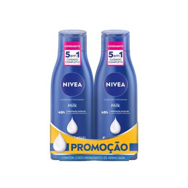 Kit Loção Hidratante Nivea Body Milk com 2 Unidades
