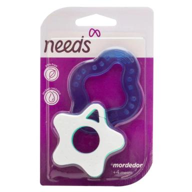 Mordedor Infantil Needs Clean Estrela Azul +4 meses 1 unidade