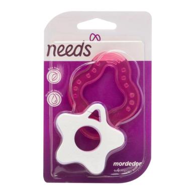 Mordedor Infantil Needs Clean Estrela Rosa BPA Free 1 unidade