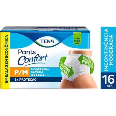 Roupa Íntima Descartável Unissex Tena Pants Confort P/M Absorção Intensa 16 unidades
