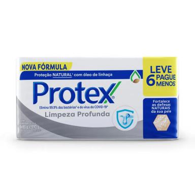 Kit Sabonete em Barra Protex Limpeza Profunda 6 unidades 85g cada