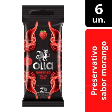 Camisinha Olla Morango com 6 unidades