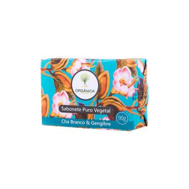 Sabonete em Barra Puro Vegetal Orgânica Chá Branco & Gengibre