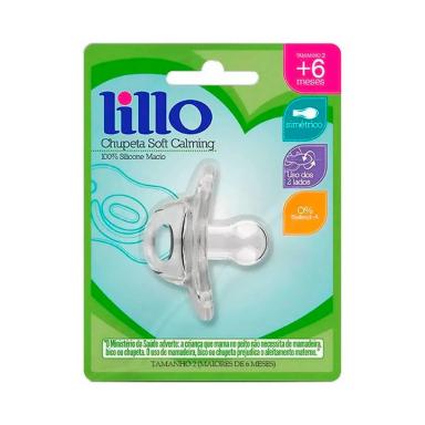 Chupeta de Silicone Lillo Soft Calming Tamanho 2 Transparente com 1 unidade