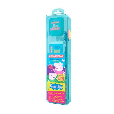 Kit Dentalclean Peppa Pig com 1 Escova de Dente + 1 Gel Dental + 1 Fio Dental