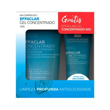 Kit Gel de Limpeza Facial Effaclar Concentrado La Roche-Posay com 150g + 40g