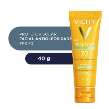 Protetor Solar Facial Vichy FPS 70 Idéal Soleil 40g