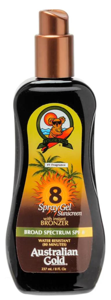 Bronzeador Australian Gold Instant Bronzer FPS 8 Corporal Spray Gel com 237ml