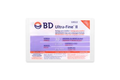 Seringa de Insulina BD Ultra-fine 8mm 30UI com 10 unidades
