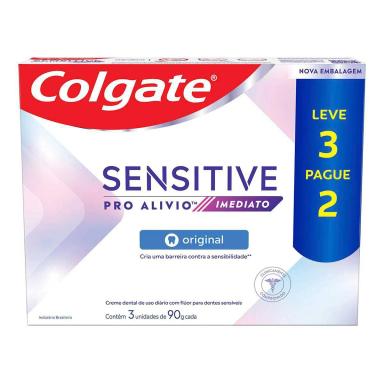 Creme Dental Colgate Sensitive Pro Alívio Imediato Original 90g 3 unidades