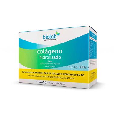 Colágeno Hidrolisado em Pó Biolab 30 sachês de 11g cada
