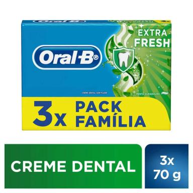 Creme Dental Oral-B Extra Fresh 70g 3 unidades