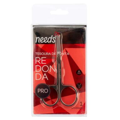Tesoura de Unha Needs PRO Ponta Redonda 1 Unidade
